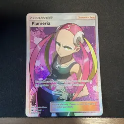 Pokemon Card Plumeria 145/147 Burning Shadows Full Art Trainer Light Play - Image 1