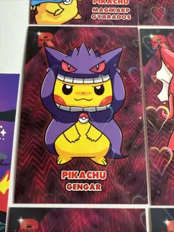 Hearts Holo❤x11 Pikachu Poncho Pokemon Cards Lot Team Rocket Database Non-tcg - Image 5