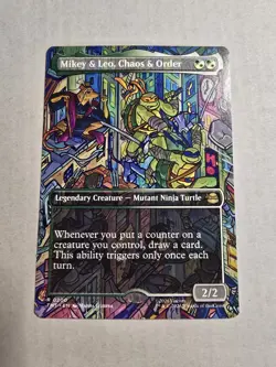 Mikey & Leo, Chaos & Order (Borderless) Teenage Mutant Ninja Turtles #200 Rare - Image 1