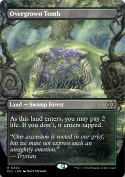 Overgrown Tomb BORDERLESS Lorwyn Eclipsed Magic MTG NM - Image 1
