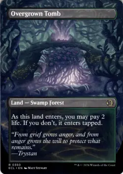 Overgrown Tomb BORDERLESS Lorwyn Eclipsed Magic MTG NM - Image 2
