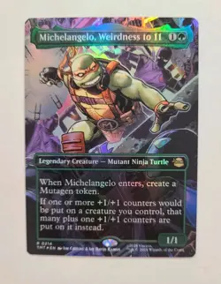 Michelangelo, Weirdness to 11 (Borderless) Teenage Mutant Ninja Turtles Foil MTG - Image 1