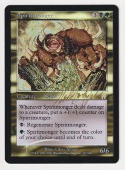 Richard Garfield Gold Signed FOIL Spiritmonger LP Apocalypse 2001 MTG Magic Rare - Image 1