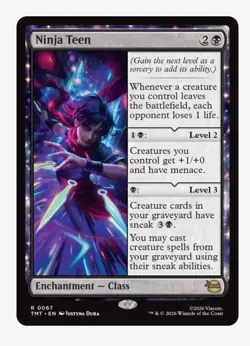 Ninja Teen | MTG TMT TMNT | Rare | Black Class Menace Sneak Recursion | NM - Image 1