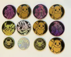 Pokemon TCG Official Coin Lot of 12 - Eevee, Charizard, Pikachu, Lucario, & More - Image 1