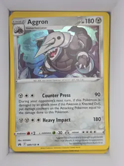 Pokemon TCG Crown Zenith (CRZ) Aggron 089/159 Holo Rare Near Mint - Image 1