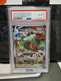 2023 Pokemon Sword Shield Rayquaza Fa VMax Crown Zenith PSA 10 - Image 1