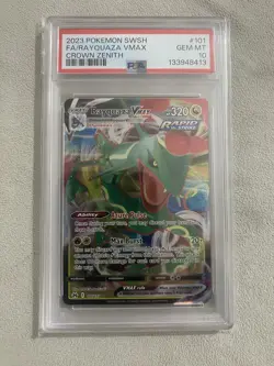 POKEMON SWORD & SHIELD CROWN ZENITH #101 FULL ART/RAYQUAZA VMAX PSA 10 New Cert - Image 3