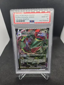 PSA 10 Gem Mint Rayquaza Vmax 102/159 Crown Zenith Pokemon - Image 1
