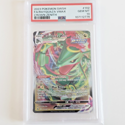 2023 POKEMON SWORD & SHIELD CROWN ZENITH #102 FULL ART/RAYQUAZA VMAX PSA 10 - Image 1
