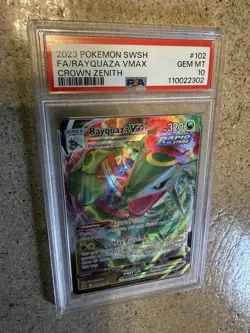 2023 Pokemon Sword And Shield Crown Zenith Rayquaza VMAX PSA 10 #102 - Image 1