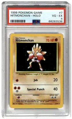 1999 Pokemon Game Holo Hitmonchan #7 PSA 4 ES6 - Image 1