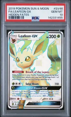 Pokemon TCG Leafeon GX SV46/SV94 - Hidden Fates PSA 10 GEM MINT - Image 1
