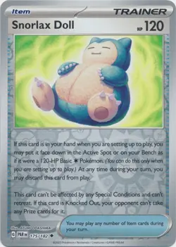 Reverse Holo Snorlax Doll 175/182 Uncommon Paradox Rift Pokemon TCG - Image 1
