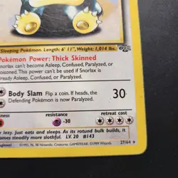 1999 Snorlax 27/64 - Jungle Non-Holo Regular Rare - Pokemon TCG - LP - Image 3