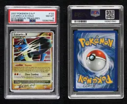 Lucario LvX Holo Pokemon Diamond & Pearl Mysterious Treasures PSA 8 2007 - Image 3