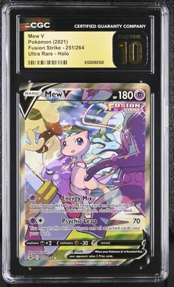MEW V Fusion Strike Holo Rare #251 CGC Pristine 10 Pokemon [Nostalgium] - Image 1
