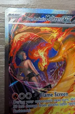 Pokemon Team Rocket's Moltres Ex 229/182 - Destined Rivals - SIR Full Art - NM - Image 3