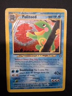Pokemon TCG Politoed Neo Discovery Holo Damaged - Image 2