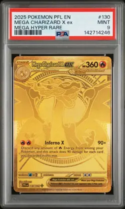 2025 POKEMON PFL EN-PHANTASMAL FLAMES MEGA HYPER RARE MEGA CHARIZARD X EX PSA 9 - Image 1
