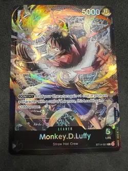 One Piece Monkey.D.Luffy (001) L Starter Deck 14: ST14-001 English Foil NM - Image 1