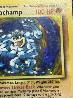 Machamp 8/102 Base Set 1st Edition Holo Rare Pokemon Card LP - NM - Image 3