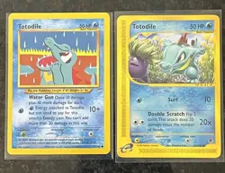 Pokemon Card - Totodile Expedition 134/165 & 85/105 Vintage LP+/NM - Image 1