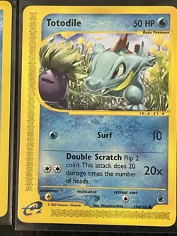 Pokemon Card - Totodile Expedition 134/165 & 85/105 Vintage LP+/NM - Image 2