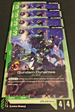 Gundam Card Game - Gundam Dynames x4 playset - Steel Requiem - NM - Image 1