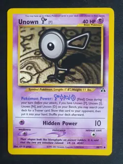 Unown [F] 48/75 - Neo Discovery Set - Pokemon Card - Excellent Condition - Image 1