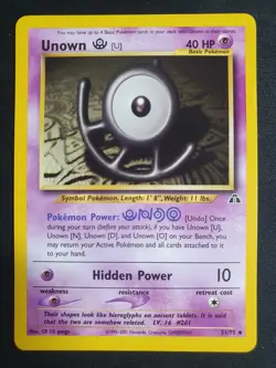 Unown [U] 51/75 - Neo Discovery Set - Pokemon Card - Excellent Condition - Image 1