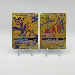 Pikachu & Zekrom GX SM248, Reshiram & Charizard GX SM247, Pokemon TCG Cards - Image 1
