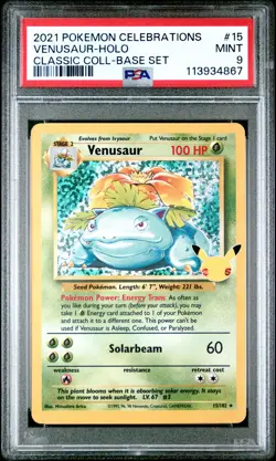 Venusaur Holo 15 Celebrations Classic Collection Pokemon PSA 9 *867 - Image 1