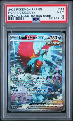Roaring Moon EX 251/182 Special Illustration Rare Pokemon PSA 9 *144 - Image 1