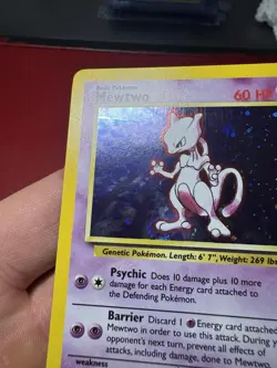 Mewtwo 10/130 Holo Rare Base Set 2 Pokemon Card NM - Image 3