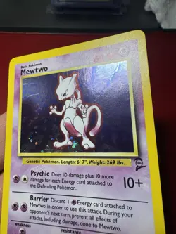 Mewtwo 10/130 Holo Rare Base Set 2 Pokemon Card NM - Image 4