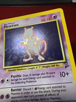 Mewtwo 10/130 Holo Rare Base Set 2 Pokemon Card NM - Image 5