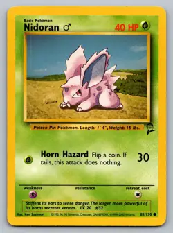 Pokemon TCG Base Set 2 Nidoran M 083/130 - Image 1