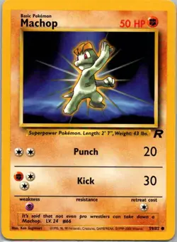 Pokemon TCG Machop 59/82 Team Rocket LP - Image 1