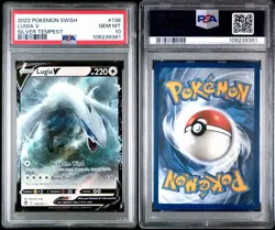 2022 POKEMON SWORD & SHIELD SILVER TEMPEST #138 LUGIA V PSA 10 - Image 3