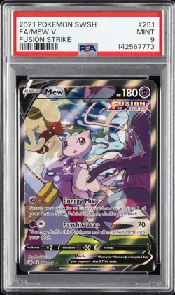 2021 POKEMON SWORD & SHIELD FUSION STRIKE #251 FULL ART/MEW V PSA 9 - Image 1