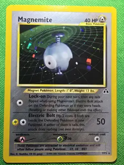 2001 POKEMON TCG NEO DISCOVERY 7/75 MAGNEMITE UNLIMITED HOLO RARE NEAR MINT - Image 1