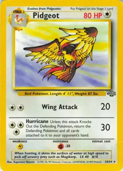Pidgeot - 24/64 Jungle Set - WOTC Unlimited - Pokemon TCG - 1999 - Image 1