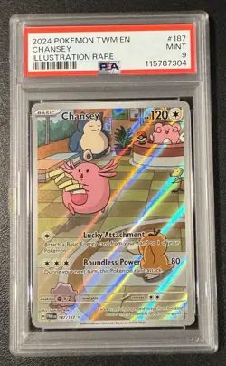 Pokemon Chansey Illustration Rare Holo PSA 9 187/167 Sv06 Twilight Masquerade - Image 1