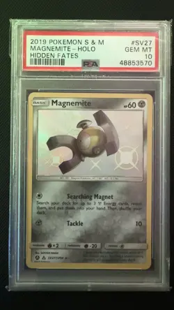2019 Pokemon Sun & Moon Hidden Fates Magnemite Holo #SV27 PSA 10 - Image 1