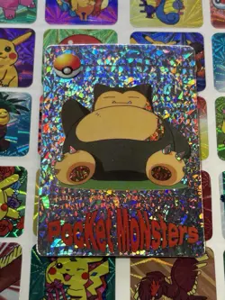 Pokemon Snorlax Vintage Pocket Monsters Vending HOLO Prism Sticker 1999 Nintendo - Image 2