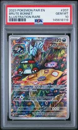 Pokemon TCG Brute Bonnet 207 PSA 10 GEM MINT 2023 Paradox Rift Illustration Rare - Image 1
