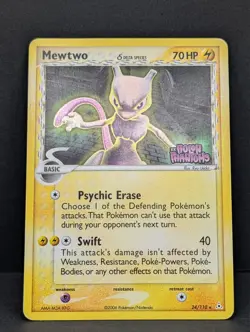 Mewtwo (Delta Species) 24/110 Holon Phantoms Reverse Holo Rare Pokemon TCG MP - Image 3