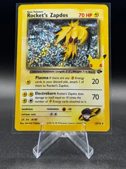 Rocket's Zapdos 15/132 Celebrations: Classic Collection Holo Pokemon TCG - Image 1