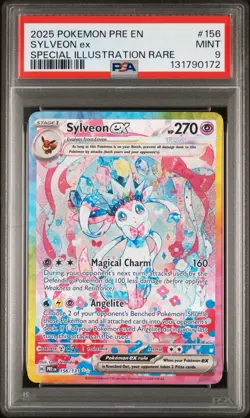 2025 Pokemon Prismatic Evolutions SIR Sylveon Ex #156 PSA 9 - Image 1